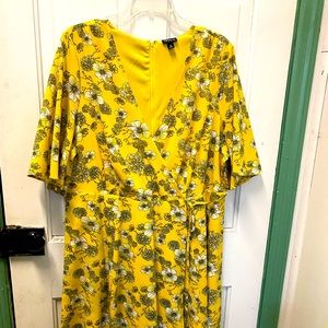 Torrid Yellow/Black Floral Dress